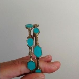 Metal bangles with turquoise